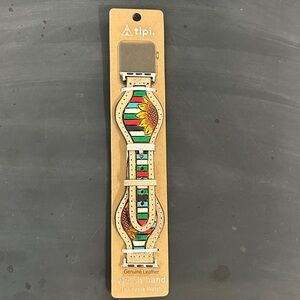 Tipi Tooled Leather Watch Band for Apple Watch. NWT